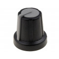 GMN-2GY; Knob; miniature; ABS; Øshaft: 6mm; Ø16x16mm; black; push-in; SR PASSIVES