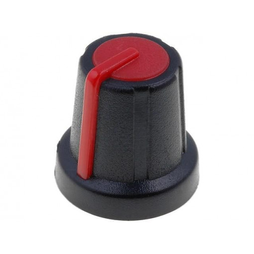 GMN-2RD; Knob; miniature; ABS; Øshaft: 6mm; Ø16x16mm; black; push-in; SR PASSIVES