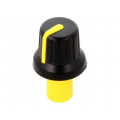 ; Knob; with pointer; ABS; Øshaft: 6mm; Ø16x14.4mm; black; push-in; SR PASSIVES ; Knob; with pointer; ABS; Øshaft: 6mm; Ø16x14.4mm; black; push-in; SR PASSIVES