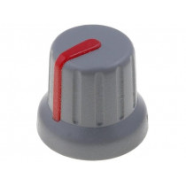 GMN-4SRD; Knob; miniature,with pointer; ABS; Øshaft: 6mm; Ø16x14mm; grey; SR PASSIVES