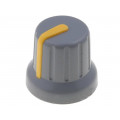 GMN-4SYL; Knob; miniature,with pointer; ABS; Øshaft: 6mm; Ø16x14mm; grey; SR PASSIVES
