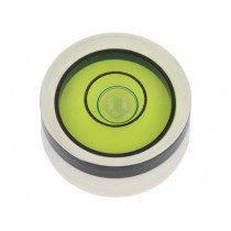 GN 2281-KT-18-G-40-2; Spirit level; H: 9mm; Ømount.hole: 18mm; plastic; Body: white; ELESA+GANTER GN 2281-KT-18-G-40-2; Spirit level; H: 9mm; Ømount.hole: 18mm; plastic; Body: white; ELESA+GANTER