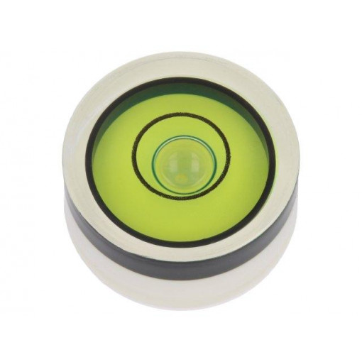 GN 2281-KT-18-G-40-2; Spirit level; H: 9mm; Ømount.hole: 18mm; plastic; Body: white; ELESA+GANTER