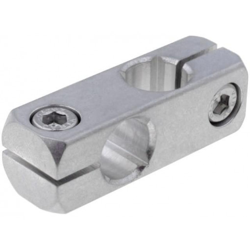 GN 474-B12-B12-MT; Mounting coupler; V: cross; D: 12mm; S: 10mm; W: 16mm; H: 16mm; L: 48mm; ELESA+GANTER