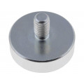 GN 50.3-ND-25-M6; Magnet: permanent; neodymium; H: 7mm; 200N; Ø: 25mm; Ext.thread: M6; ELESA+GANTER