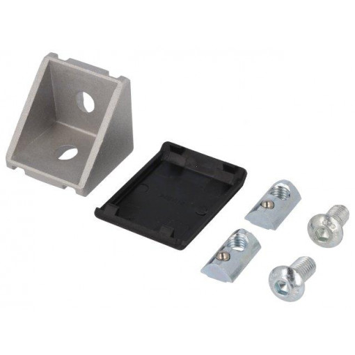 GN 961-40-8-40-40-B-MT; Angle bracket; for profiles; Width of the groove: 8mm; W: 38mm; ELESA+GANTER