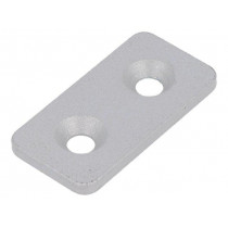 GN 967-20-40-F-1-SR; Flat bar; for profiles; W: 20mm; L: 40mm; steel; Colour: silver; ELESA+GANTER