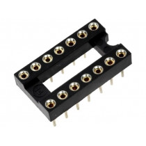 DS1001-01-14BT1NSF6X; Socket: DIP; PIN: 14; Pitch: 2.54mm; precision; THT; gold-plated; CONNFLY DS1001-01-14BT1NSF6X; Socket: DIP; PIN: 14; Pitch: 2.54mm; precision; THT; gold-plated; CONNFLY