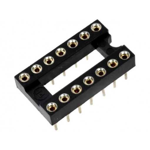 DS1001-01-14BT1NSF6X; Socket: DIP; PIN: 14; Pitch: 2.54mm; precision; THT; gold-plated; CONNFLY DS1001-01-14BT1NSF6X; Socket: DIP; PIN: 14; Pitch: 2.54mm; precision; THT; gold-plated; CONNFLY
