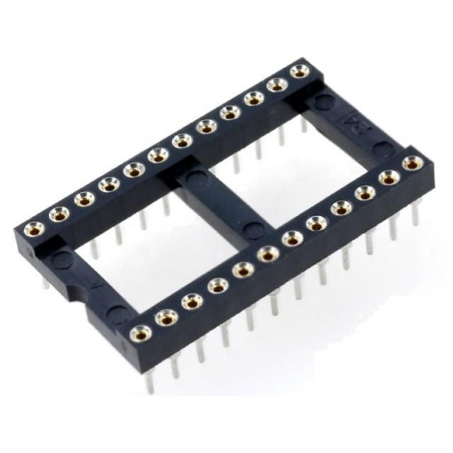 DS1001-01-24BT1WSF6S; Socket: DIP; PIN: 24; Pitch: 2.54mm; precision; THT; gold-plated; CONNFLY
