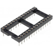 DS1001-01-28BT1WSF6S; Socket: DIP; PIN: 28; Pitch: 2.54mm; precision; THT; gold-plated; CONNFLY DS1001-01-28BT1WSF6S; Socket: DIP; PIN: 28; Pitch: 2.54mm; precision; THT; gold-plated; CONNFLY