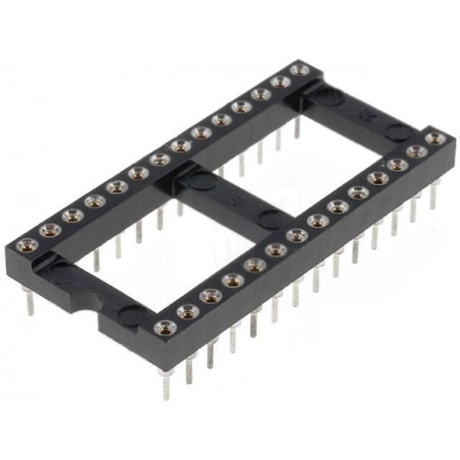 DS1001-01-28BT1WSF6S; Socket: DIP; PIN: 28; Pitch: 2.54mm; precision; THT; gold-plated; CONNFLY DS1001-01-28BT1WSF6S; Socket: DIP; PIN: 28; Pitch: 2.54mm; precision; THT; gold-plated; CONNFLY