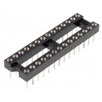 DS1001-01-28BT1NSF6S; Socket: DIP; PIN: 28; Pitch: 2.54mm; precision; THT; gold-plated; CONNFLY DS1001-01-28BT1NSF6S; Socket: DIP; PIN: 28; Pitch: 2.54mm; precision; THT; gold-plated; CONNFLY