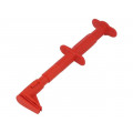 66.9829-22; Clip-on probe; crocodile; 5A; 1kVDC; red; Grip capac: max.25mm; 4mm; STÄUBLI