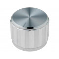 ; Knob; with pointer; aluminium; Øshaft: 6.35mm; Ø20x15mm; silver; SR PASSIVES ; Knob; with pointer; aluminium; Øshaft: 6.35mm; Ø20x15mm; silver; SR PASSIVES