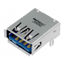 GSB311A31CEU; Socket; USB A; on PCBs,PCB snap; THT; angled 90°; inverse; USB 3.0; AMPHENOL
