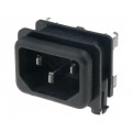 GSF1.2202.31; Connector: AC supply; socket; male; 10A; 250VAC; IEC 60320; SCHURTER
