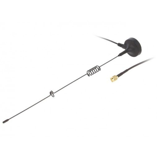 GSM-ANT024; Antenna; GSM; 5dBi; vertical; Mounting: magnet; 50Ω; male,SMA; SR PASSIVES