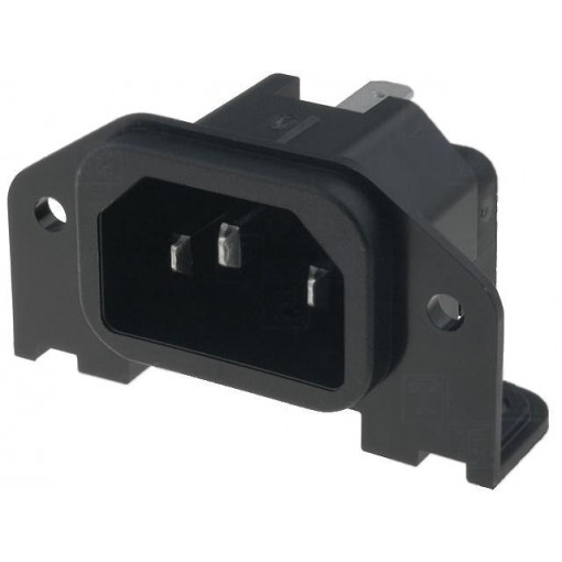 GSP1.9113.1; Connector: AC supply; socket; male; 10A; 250VAC; IEC 60320; C14 (E); SCHURTER