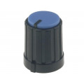 ; Knob; miniature,with pointer; plastic; Øshaft: 6mm; Ø13.3x16.5mm; SR PASSIVES