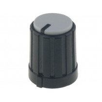 ; Knob; miniature,with pointer; plastic; Øshaft: 6mm; Ø13.3x16.5mm; SR PASSIVES ; Knob; miniature,with pointer; plastic; Øshaft: 6mm; Ø13.3x16.5mm; SR PASSIVES