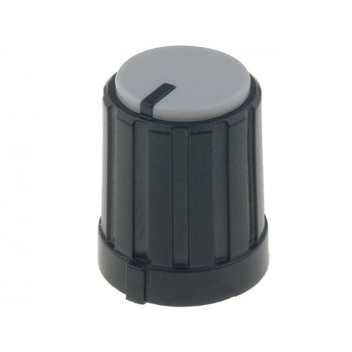 ; Knob; miniature,with pointer; plastic; Øshaft: 6mm; Ø13.3x16.5mm; SR PASSIVES ; Knob; miniature,with pointer; plastic; Øshaft: 6mm; Ø13.3x16.5mm; SR PASSIVES