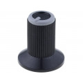 ; Knob; with flange; plastic; Øshaft: 6mm; Ø10x19mm; black; white; SR PASSIVES