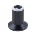 ; Knob; with flange; plastic; Øshaft: 6mm; Ø10x19mm; black; grey; SR PASSIVES