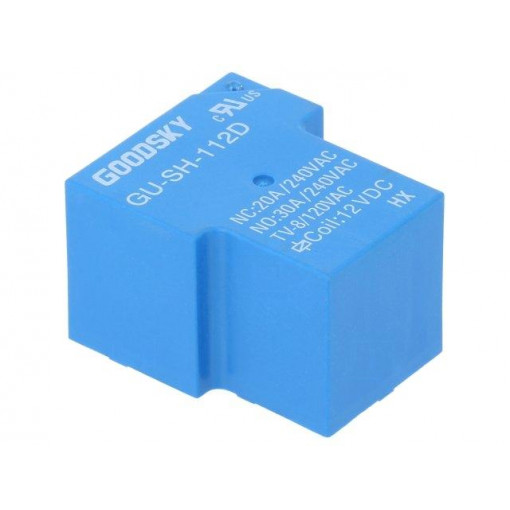 GU-SH-112D; Relay: electromagnetic; SPDT; Ucoil: 12VDC; 30A; Series: GU; 930mW; GOODSKY