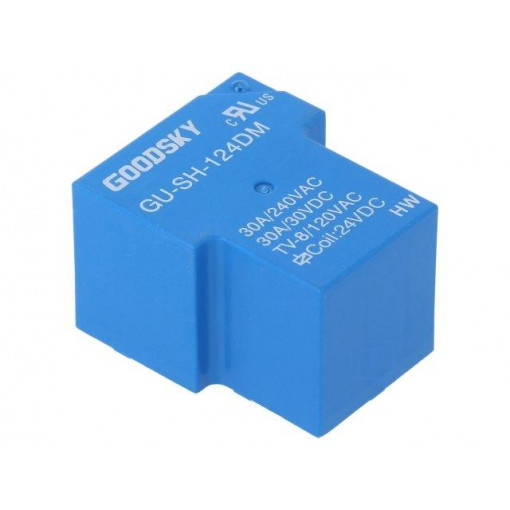 GU-SH-124DM; Relay: electromagnetic; SPST-NO; Ucoil: 24VDC; 30A; Series: GU; GOODSKY