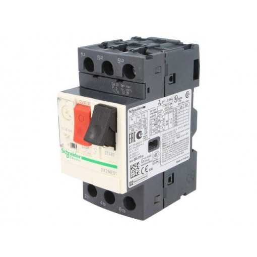 GV2ME01; Motor breaker; 0.04kW; 230÷690VAC; DIN; Short circ.release: 1.5A; SCHNEIDER ELECTRIC