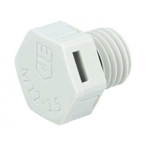 GVPPA M12L; Pressure compensation device; IP68; Thread: M12; Body: grey; 10mm; FIBOX