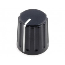 GW21B; Knob; conical,with pointer; ABS; Øshaft: 6mm; Ø21.5x17.1mm; black; SR PASSIVES