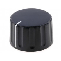 GW28B; Knob; conical,with pointer; ABS; Øshaft: 6mm; Ø28.5x17.1mm; black; SR PASSIVES