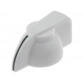 ; Knob; with pointer; Øshaft: 6mm; Ø19.5x14mm; white; Shaft: knurled; SR PASSIVES ; Knob; with pointer; Øshaft: 6mm; Ø19.5x14mm; white; Shaft: knurled; SR PASSIVES