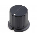 GWB12BK; Knob; with flange; bakelite; Øshaft: 6.35mm; Ø13.3x13.7mm; black; SR PASSIVES