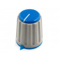 GWW16-BU; Knob; with pointer; Øshaft: 6mm; Ø15.3x18mm; Shaft: knurled; blue; SR PASSIVES
