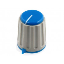 GWW16-BU; Knob; with pointer; Øshaft: 6mm; Ø15.3x18mm; Shaft: knurled; blue; SR PASSIVES