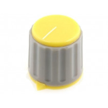 GWW21-YL; Knob; with pointer; Øshaft: 6mm; Ø21.3x20mm; Shaft: knurled; yellow; SR PASSIVES