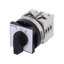 GX2026U; Switch: reversing cam switch; Stabl.pos: 1; 20A; 1->0<-2; Poles: 3; LOVATO ELECTRIC GX2026U; Switch: reversing cam switch; Stabl.pos: 1; 20A; 1->0<-2; Poles: 3; LOVATO ELECTRIC