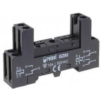GZ80 BL; Socket; PIN: 8; 12A; 300VAC; Mounting: DIN,on panel; -40÷70°C; RELPOL