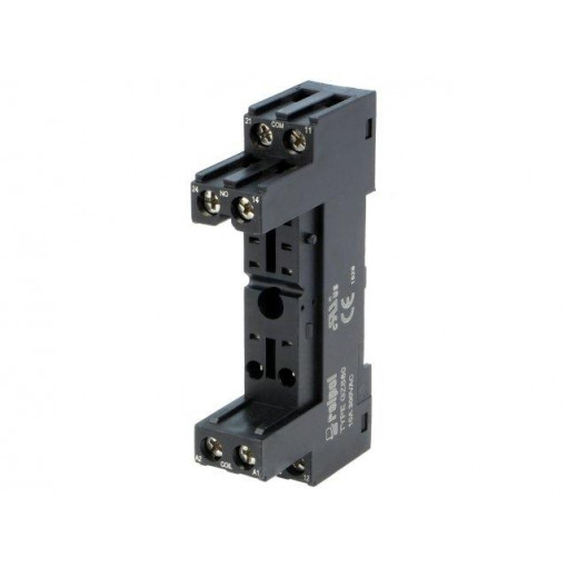 GZS80 BLACK; Socket; PIN: 8; 10A; 300VAC; Mounting: DIN,on panel; -40÷70°C; RELPOL