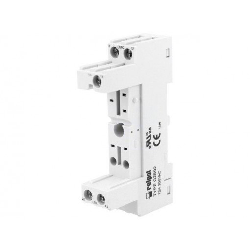GZS92; Socket; PIN: 5; 12A; 300VAC; Mounting: DIN,on panel; Series: RM87N; RELPOL