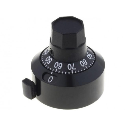 H-22-6A-B; Precise knob; with counting dial; Shaft d: 6.35mm; Ø22.2x22mm; BOURNS H-22-6A-B; Precise knob; with counting dial; Shaft d: 6.35mm; Ø22.2x22mm; BOURNS