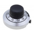 H-46-6A; Precise knob; with counting dial; Shaft d: 6.35mm; Ø46mm; BOURNS H-46-6A; Precise knob; with counting dial; Shaft d: 6.35mm; Ø46mm; BOURNS