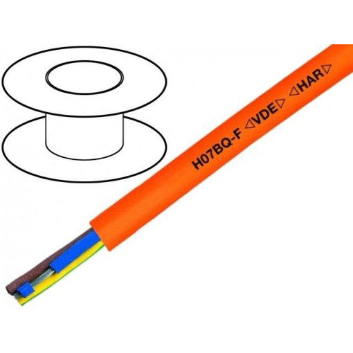 220980; Wire; H07BQ-F; 5G4mm2,5x4mm2; unshielded; 450/750V; PUR; Cu; orange; HELUKABEL