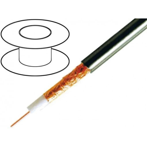 BL-H1000C1.00500; Wire: coaxial; H1000; 1x50Ω; solid; Cu; PE; black; BELDEN