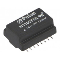 H1102FNL; Transformer: Ethernet; SMD; 0÷70°C; Trans: RX 1: 1,TX 1: 1; -1.1dB; PULSE