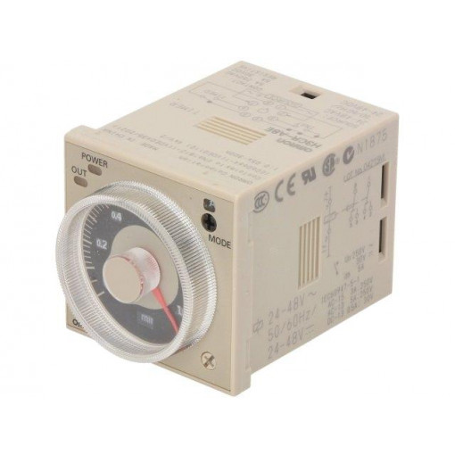 H3CR-A8E 24-48AC/DC; Timer; 0,05s÷300h; SPDT; 250VAC/5A; 24÷48VAC; 24÷48VDC; -10÷55°C; OMRON