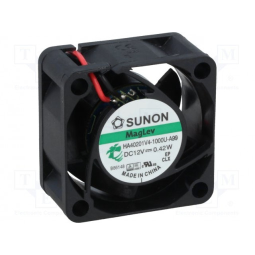 HA40201V4-1000U-A99; Fan: DC; axial; 12VDC; 40x40x20mm; 9.3m3/h; 12.3dBA; Vapo; Len: 305mm; SUNON